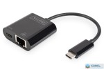 Digitus DN-3027 USB-C Gigabit Ethernet adapter + PD