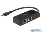 Delock Adapter SuperSpeed USB (USB 3.1 Gen 1) USB Type-C -> 2 x Gigabit LAN 10/100 (63927)