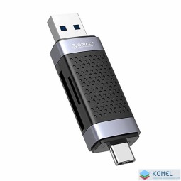 Orico külső TF/SD kártyaolvasó USB+USB-C fekete (CD2D-AC2-BK)